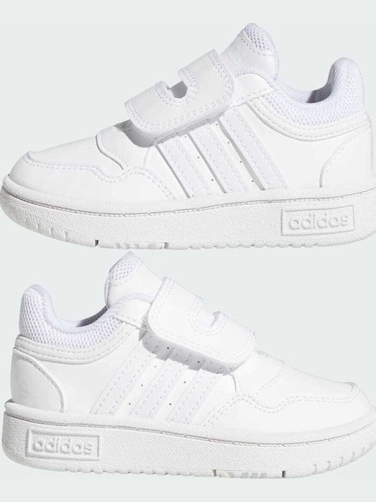 Hoops 3.0 CF Kids Sports Shoes with Hoop & Loop Closure Cloud White