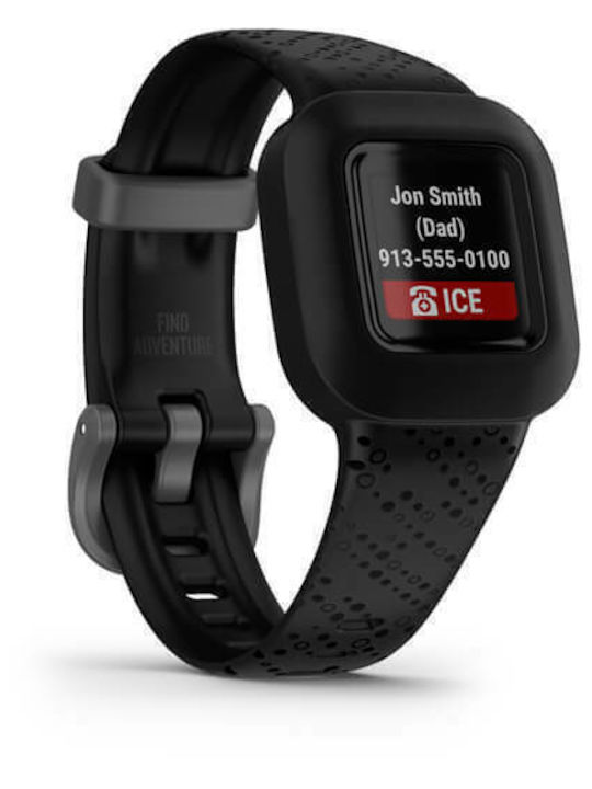 Garmin Kids Digital Watch Vivofit Jr 3 with GPS and Rubber/Plastic Strap Black
