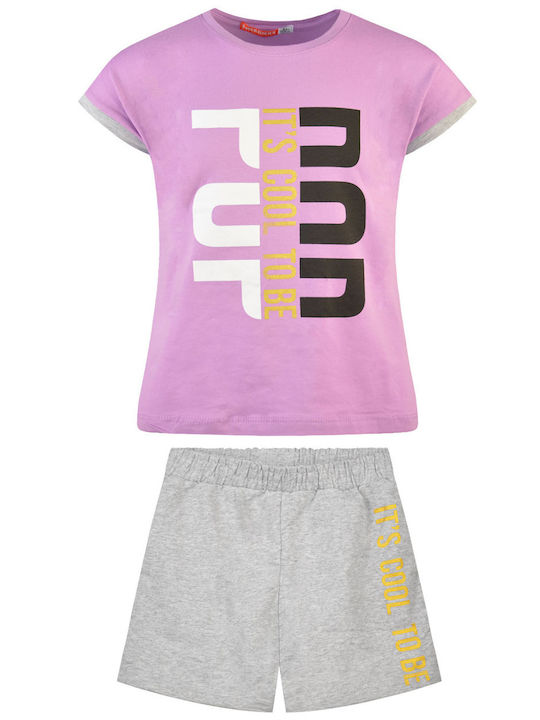 Energiers Kids Set with Shorts Summer 2pcs Lilac