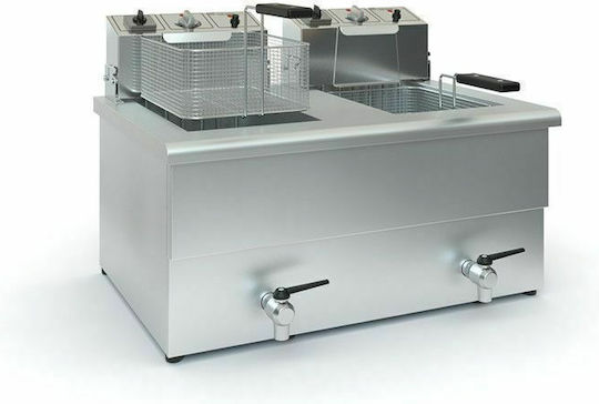 ΤζεΘάν Ηλεκτρική Φριτέζα Διπλή 15kW Χωρητικότητας 2x12lt 74x52x53cm ΤX10 380V