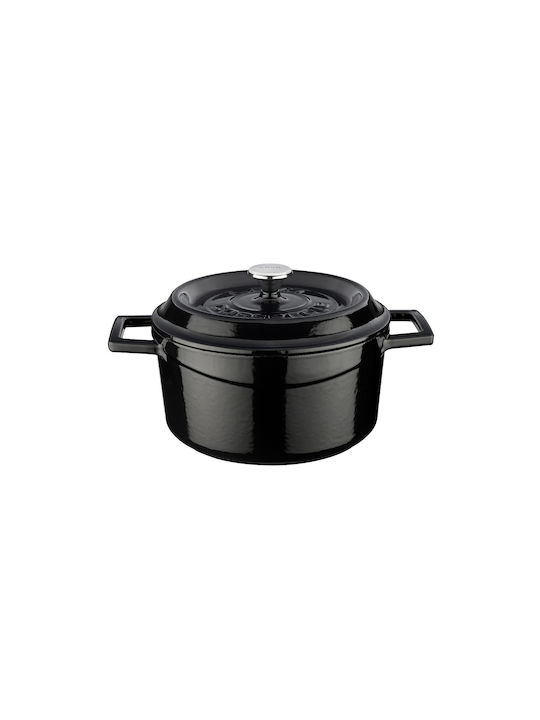 Lava Oală adâncă din fontă 2.82lt / 20cm Μαύρη
