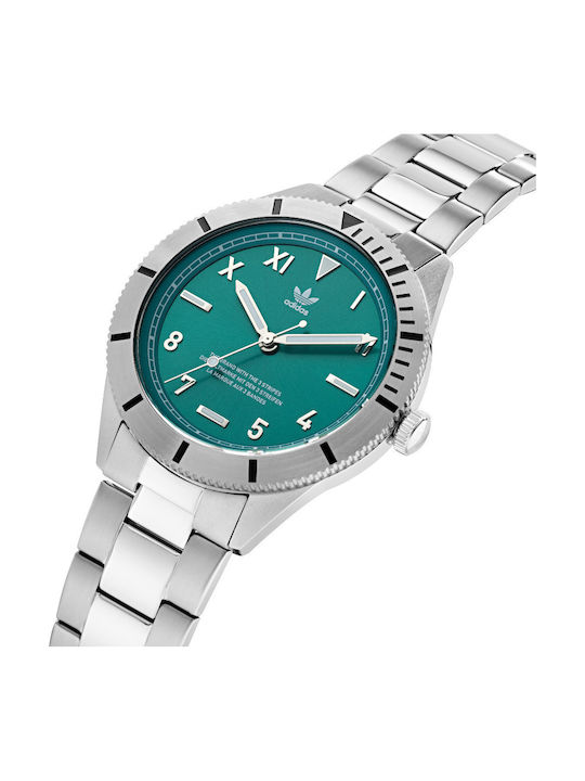 adidas Edition Three Ανδρικό Ρολόι 42mm Μπαταρίας με Ασημί Μεταλλικό Μπρασελέ