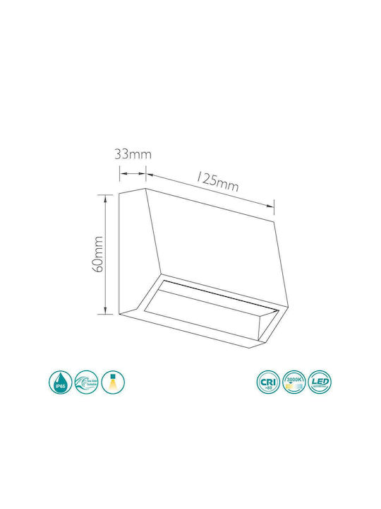 Fan Europe Janet Wall-Mounted Outdoor Ceiling Lamp LED IP65 with Adjustable White Light
