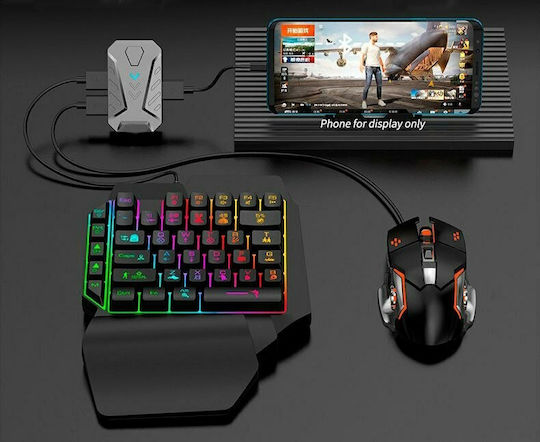 4 in 1 Mobile Game Combo Pack Ασύρματο Gaming KeyPad με Φωτιζόμενα πλήκτρα & Ποντίκι (Αγγλικό US)