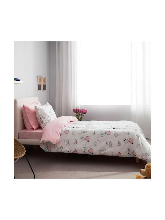 Vesta Home Sheet Set Single Cotton Kids Cindy White 170x260cm 3pcs