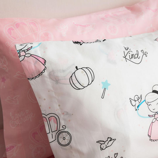 Vesta Home Σετ Σεντόνια Μονά Βαμβακερά Kids Cindy Λευκό 170x260cm 3τμχ