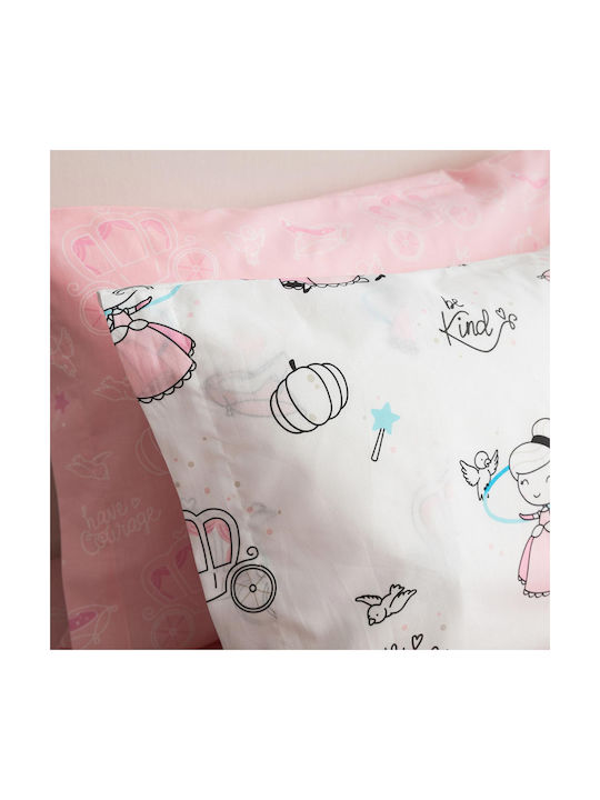 Vesta Home Sheet Set Single with Elastic Band Cotton Kids Cindy Pink 100x200cm 3pcs