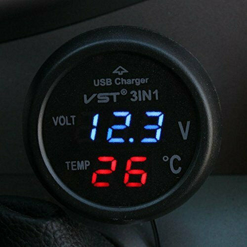 Car Lighter Voltmeter Digital Instrument με Θύρα Φόρτισης USB