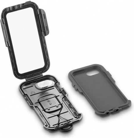 Interphone SMIPHONE7 Motorcycle Cellphone Mount with Waterproof Case 5.5-6 Inches for Steering Wheel iPhone 6/ 6s/ 7/ 8