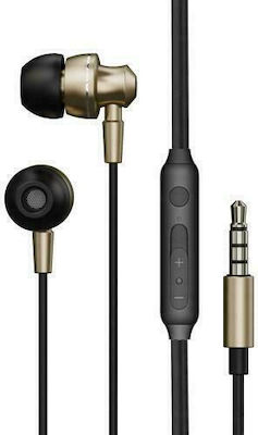 WK YA-05 In-ear Handsfree με Βύσμα 3.5mm Χρυσό