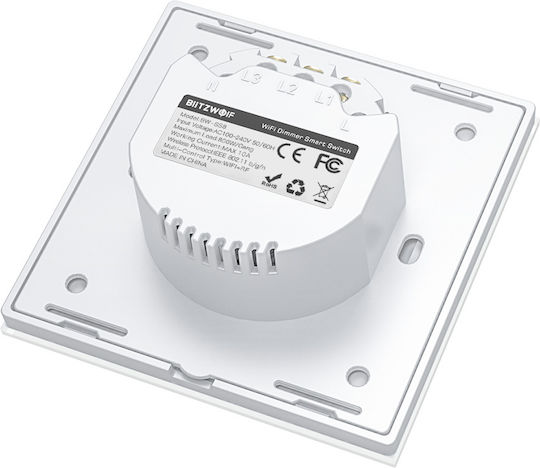BlitzWolf Recessed Wall Switch Wi-Fi Lighting Triple with Frame White