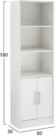 Bookcase Ensley White Shade 60x30x180cm