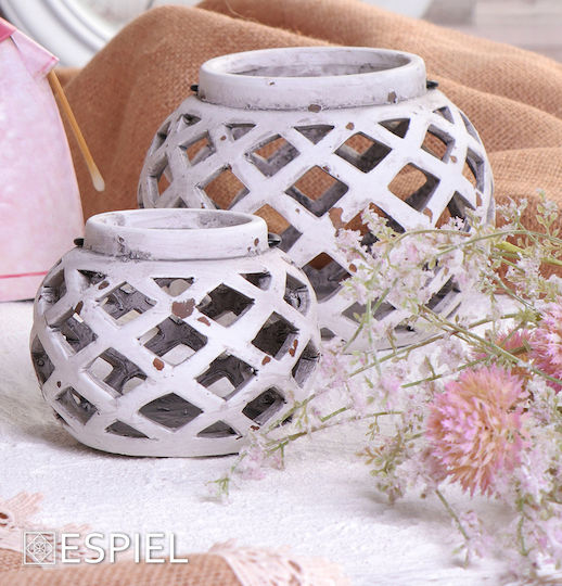 Espiel Felinar Ceramică De masă Alb 16.5x16.5x12.5buc 1buc Espiel Felinar Ceramică De masă Alb 16.5x16.5x12.5buc 1buc