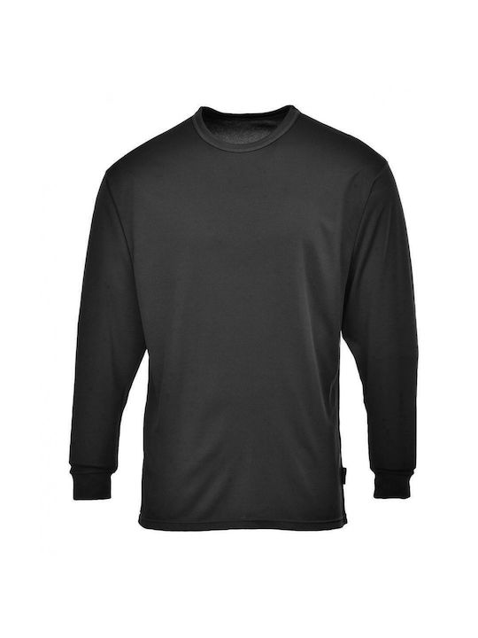 Portwest Bluza termică pentru bărbați cu mâneci lungi Negru