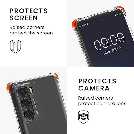 KWmobile Crossbody Back Cover Silicon cu Curea Transparent / Negru (Moto G200)