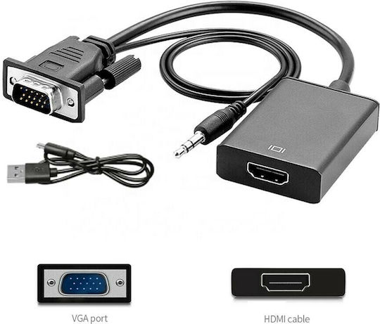 VS Audio Μετατροπέας 3.5mm / HDMI male σε VGA female 1τμχ 35448