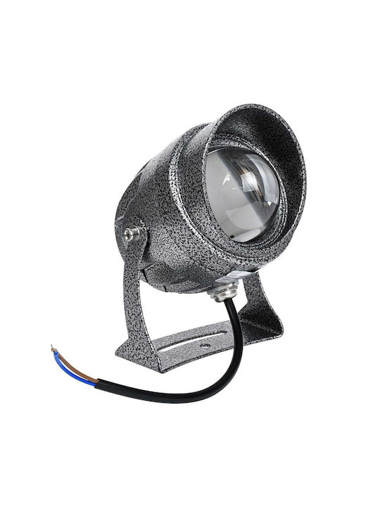 GloboStar Φωτιστικό Προβολάκι LED Εξωτερικού Χώρου 16W με Θερμό Λευκό Φως IP65 Ασημί