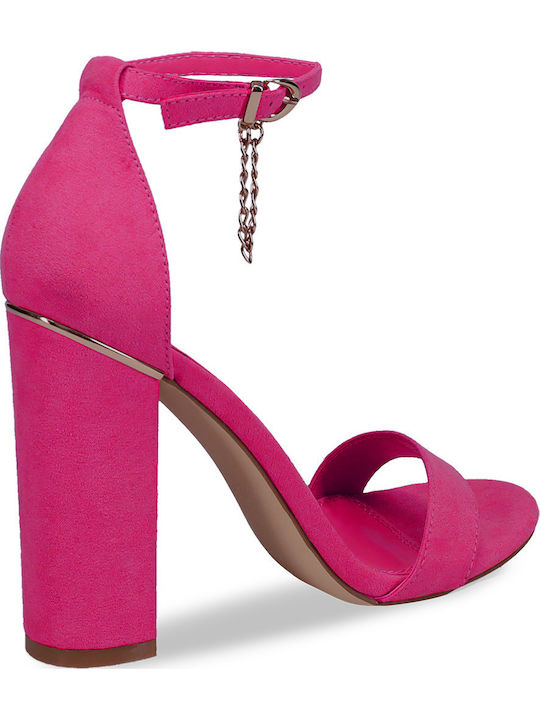 Suede Sandalen Fuchsie