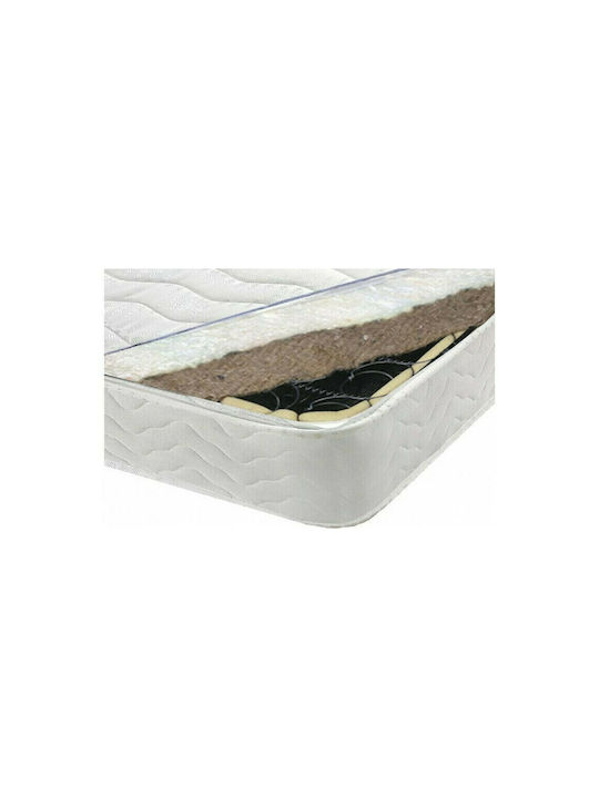 Sikinos Bed Double Metal Carbon black with Slats & Mattress 140x190cm