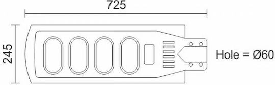 Spot Light Ηλιακό Φωτιστικό Δρόμου 90W 6300lm Ψυχρό Λευκό 6000K με Τηλεχειριστήριο IP65