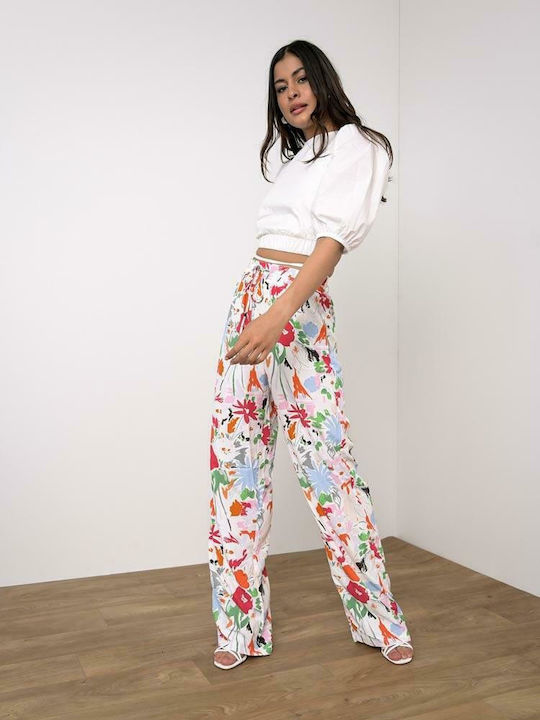 Damen Hochgeschnittene Pantaloons mit Blumenmuster Floral PAINTED MULTI ABSTRACT