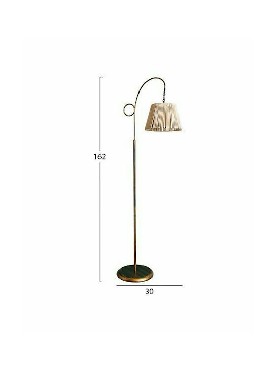 HomeMarkt Floor Lamp H162xW30cm. with Socket for Bulb E27 Beige