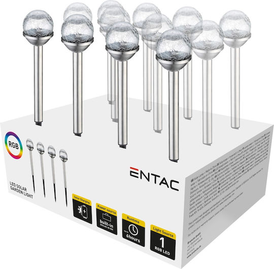 Entac EGSL-SS1LCG40RGB-PDQ Σετ 12 Καρφωτά Ηλιακά Φωτιστικά Φανάρια RGBW με Φωτοκύτταρο IP44