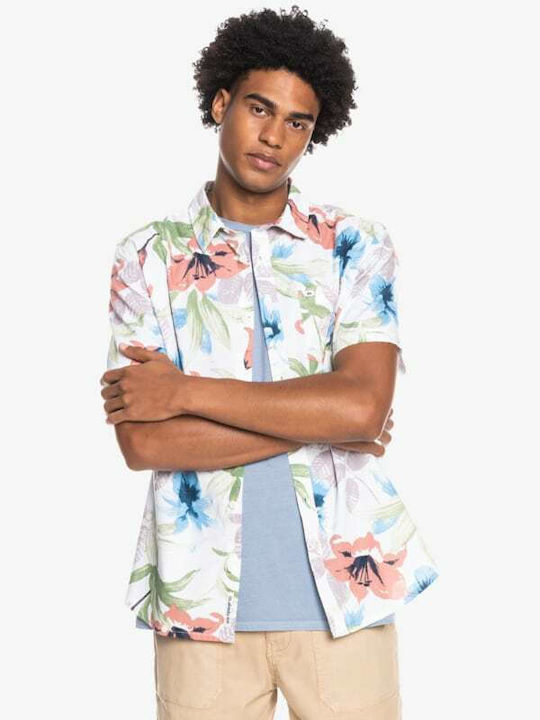 Garden Path Short Sleeve Cotton Shirt Floral Multicolour EQYWT04286 WCL7