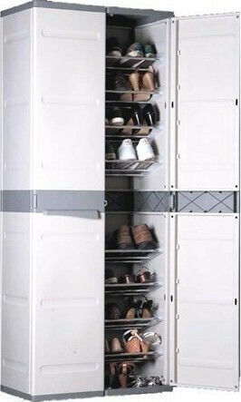 Smart Cabinet Shoe Rack Made of Polypropylene with 8 Shelves 73x44x179 cm PP01