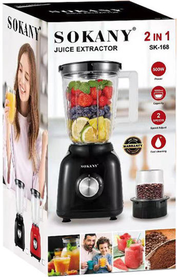 Sokany Blender Cu Cană Din Plastic 1,5 L 500W Roșie SK-168