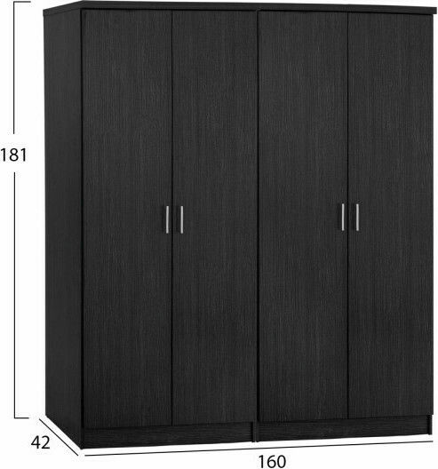 Τετράφυλλη Ντουλάπα 160x42x181cm Zebrano