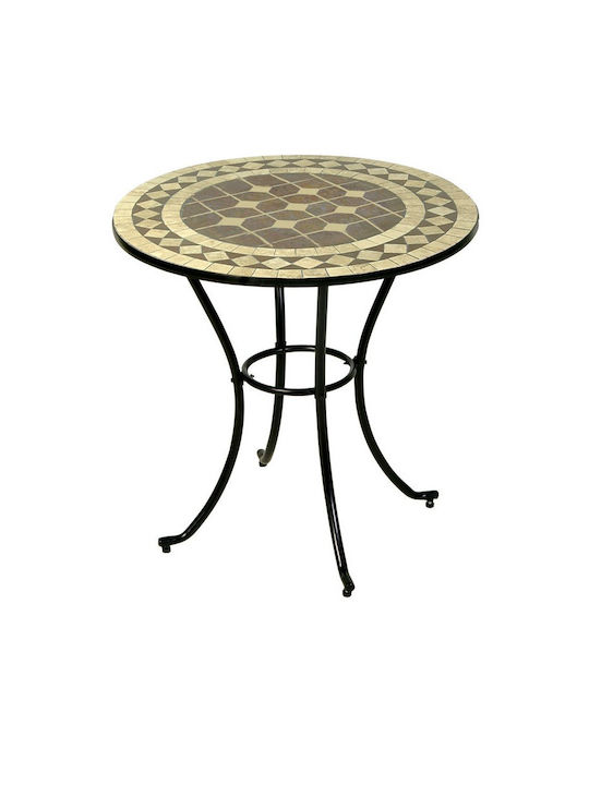 Masa pentru spații exterioare mici cu schelet metalic BS025-2012P Negru 76x76x75buc