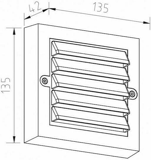 Spot Light Wall-Mounted Outdoor Ceiling Light LED IP65 6W with Warm White Light 13.5x13.5εκ.
