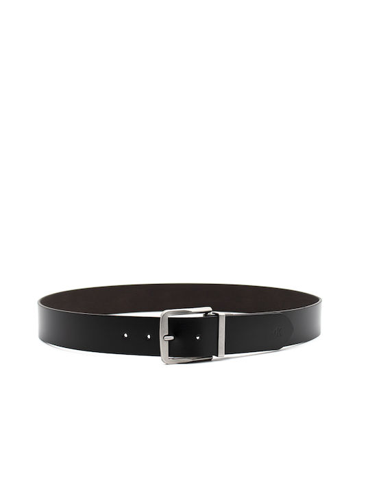 Calvin Klein Men's Leather Wide Double Sided Belt Black