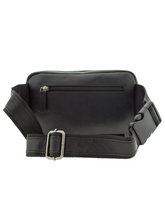 RCM Men's Leather Waist Bag Black