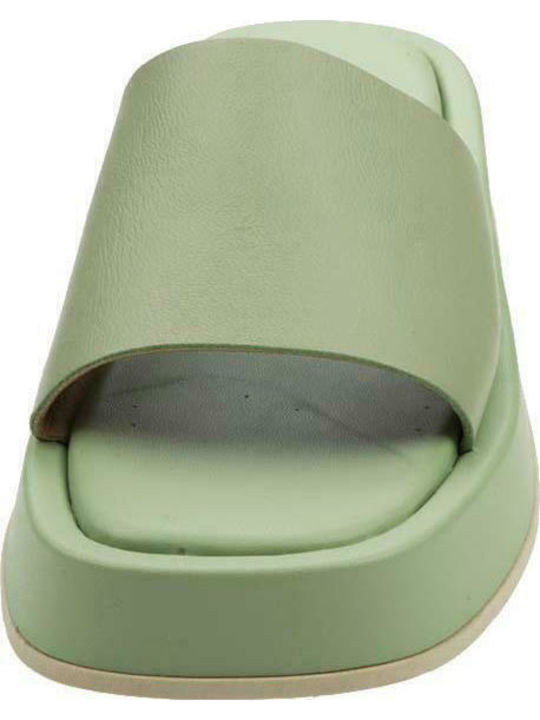 Leather Women's Flat Sandals Mint