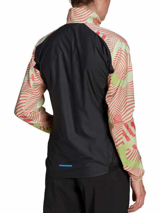 Adidas Terrex Trail Women's Running Short Sports Jacket Waterproof and Windproof for Spring or Autumn Almost Lime/Black