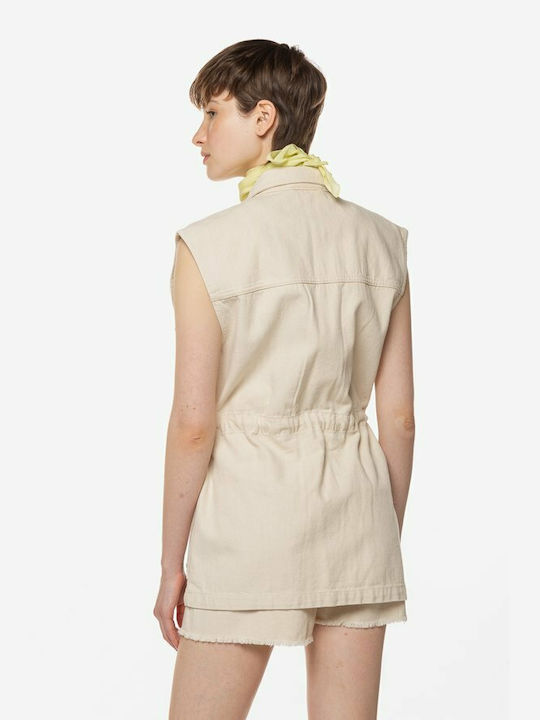 Tom Tailor Women's Short Lifestyle Jacket for Spring or Autumn Beige