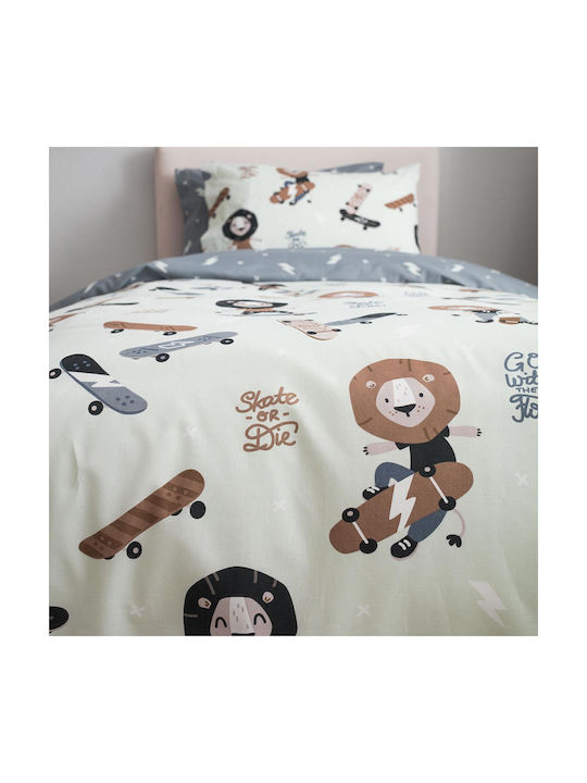 Vesta Home Sheet Set Single Cotton Lion Gray 170x260cm 3pcs