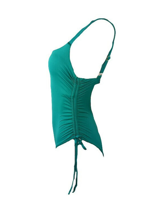 One-Piece Swimsuit with Padding & Open Back Green
