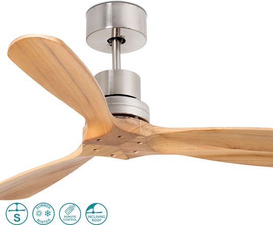 Faro Barcelona Mini Lantau S Ceiling Fan 107cm Matt Nickel Pine