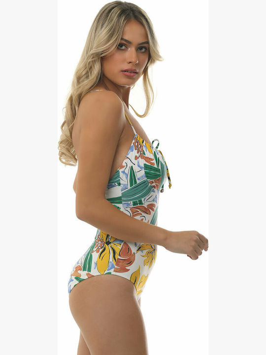 Ολόσωμο Μαγιό με Ελαφριά Ενίσχυση Floral