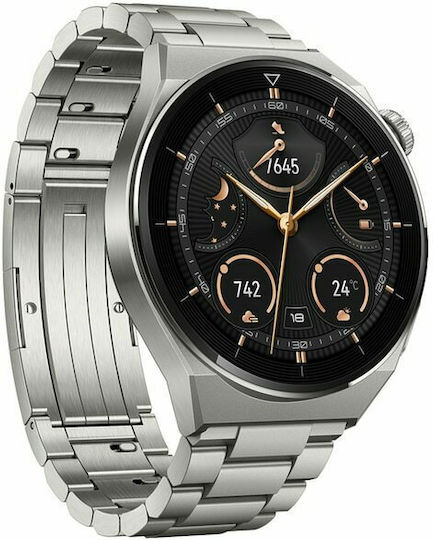 Huawei Watch GT 3 Pro Titanium 46mm Αδιάβροχο με Παλμογράφο (Titanium)