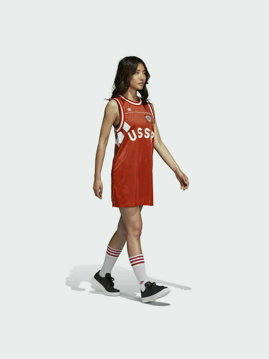 Adidas Rusia Mini Athletic Dress Sleeveless Red