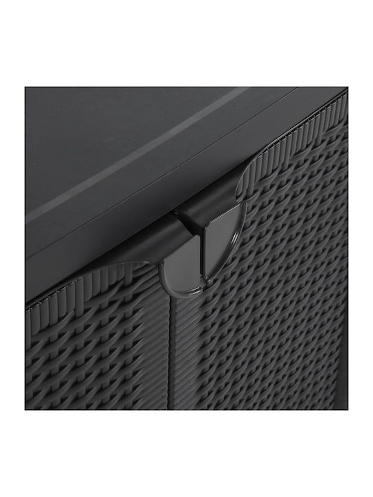 Dulap Dublu-Foi Din Polipropilenă Cu 2 Rafturi Negru 65x45x88 Cm