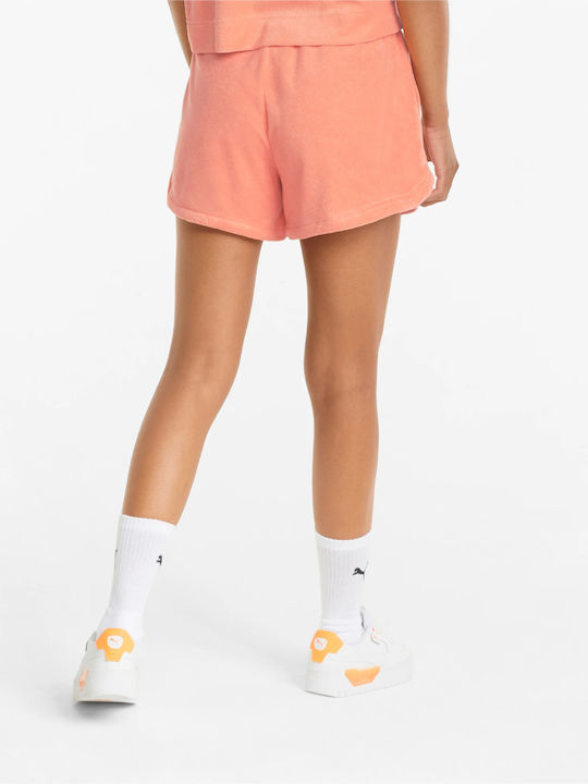 PUMA Γυναικείο Πετσετέ Αθλητικό Σορτς Peach Pink