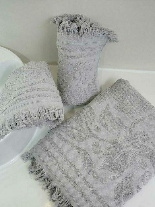 Sunshine 3pc Bath Towel Set Κρόσι Light Grey Weight 520gr/m²