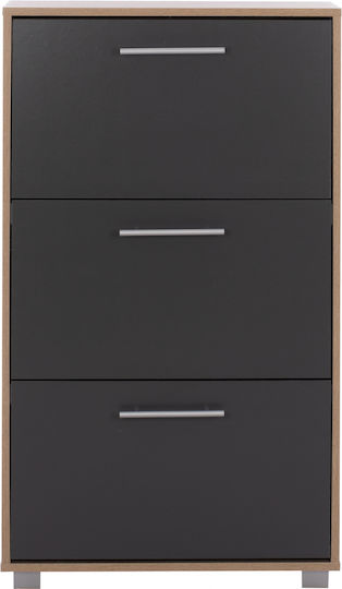 Davina Wooden Shoe Organizer with 3 Shelves Sonama / Grey 62x24x110cm