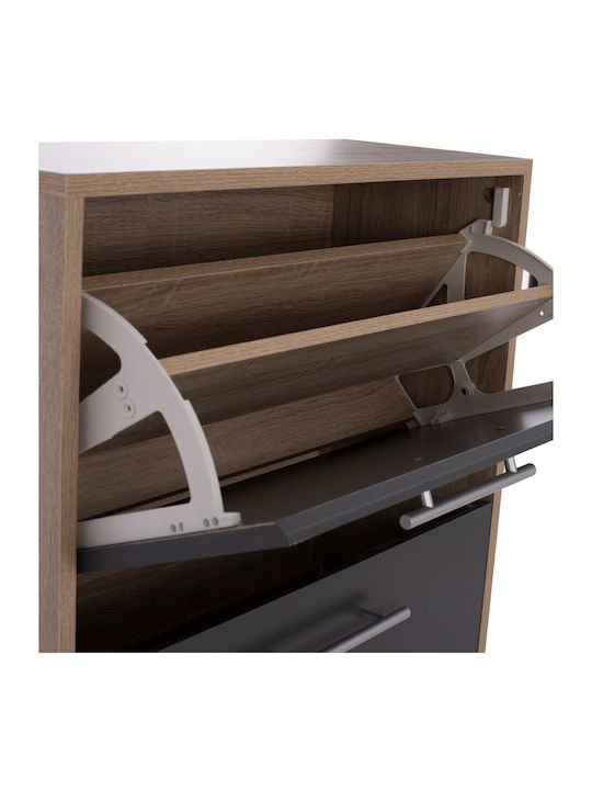 Suport pentru pantofi Davina cu 3 Rafturi Sonama / Grey L62xW24xH110cm