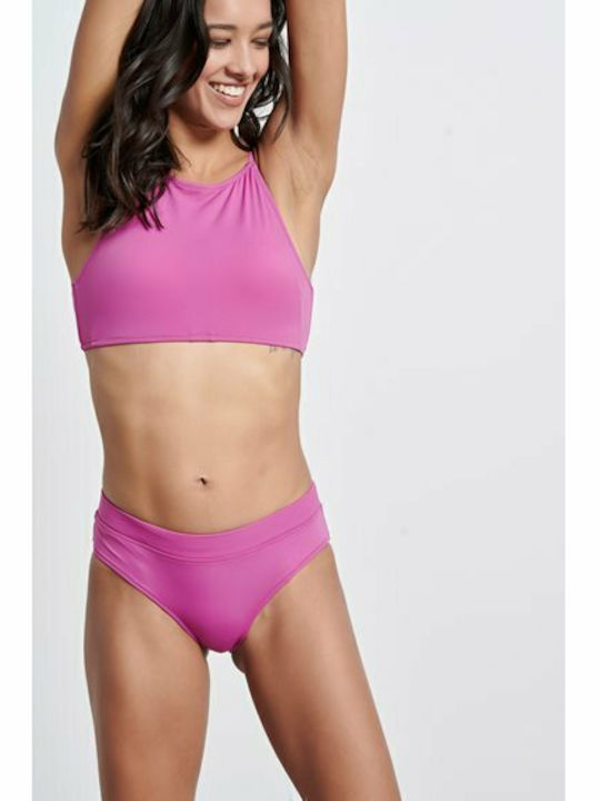 High Neck Bikini Top Ροζ